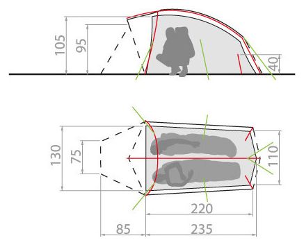 Tente 2 personnes Vaude Taurus UL 2P Vert