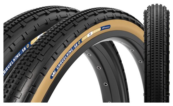 Panaracer GravelKing SK+ Gravel Band 700 mm Tubeless Ready Vouwbaar ZSG Gravel Compound BeadLock TuffTex+ Zwart Beige Zijwand