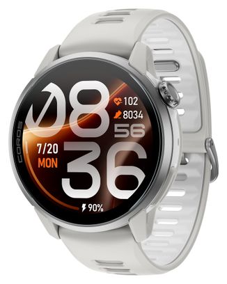 Coros Pace 4 Pro GPS-Uhr mit weißem Silikonarmband