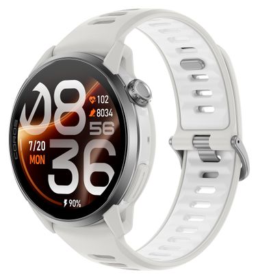 Coros Pace 4 Pro GPS-Uhr mit weißem Silikonarmband