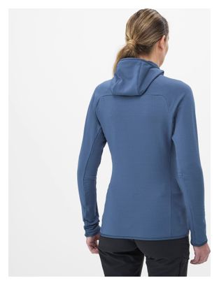 Fleecejacke Women Millet Fusion Grid Hoodie Blau