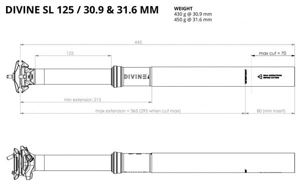 Bike Yoke Divine SL Telescopische Zadelpen (zonder controle)