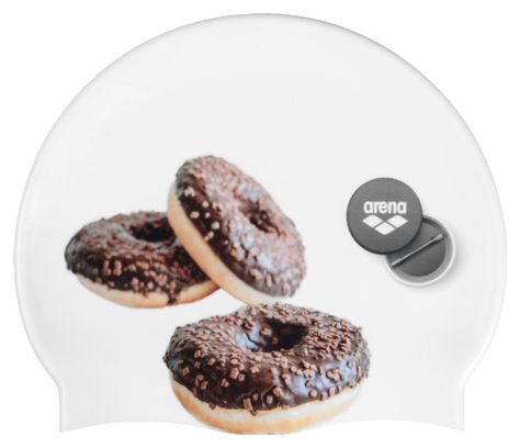 Bonnet de bain Arena Swim Cap HD Blanc Donuts