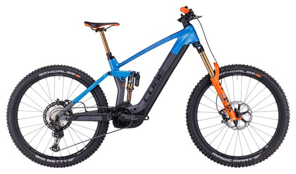 Cube Stereo Hybrid 160 HPC Actionteam 750 27.5 MTB elettrica full suspension Shimano XT 12S 750 Wh 27.5'' Blu Grigio Actionteam 2023