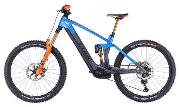 VTT Électrique Tout-Suspendu Cube Stereo Hybrid 160 HPC Actionteam 750 27.5 Shimano XT 12V 750 Wh 27.5'' Bleu Gris Actionteam