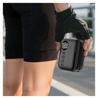 Mini Pompe électrique CYCLAMI A2MAX - 150 PSI - USB-C - 210 G - Batterie 3600 MAh - Compatible Presta/Schrader - Aluminium Robuste - Pour Vélos Et Ballons