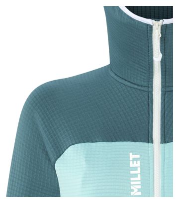 Fleecejacke Women Millet Fusion Grid Hoodie Grün