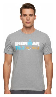 Camiseta gris de manga corta Ironman 70.3 Francia para hombre