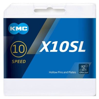 KMC Chaîne de vélo X10Sl Argent 114 maillons