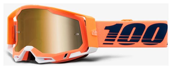 Masque 100% Racecraft 2 Coral Orange | Verres Miroir Gold