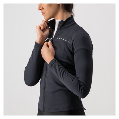 Langarmtrikot für Damen Castelli Sinergia 2 Schwarz