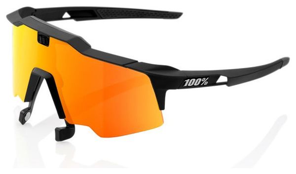 100% Speedcraft AIR Sunglasses Soft Tact Black HiPER Mirror
