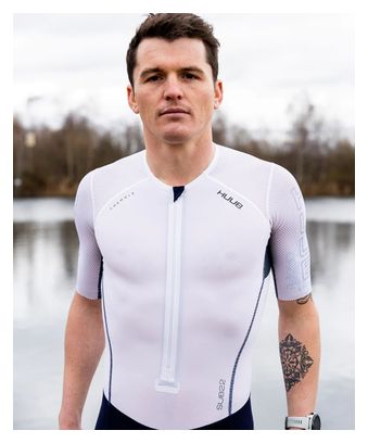 Traje de triatlón Huub Anemoi 2 SUB22 Blanco / Azul