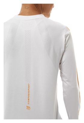 Compressport Performance Women's White/Orange Running T-Shirt