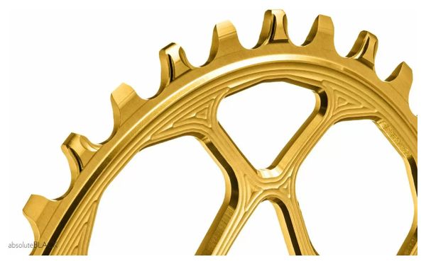 AbsoluteBlack Corona ovale stretta larga a montaggio diretto per pedivelle Race Face 12 S Gold