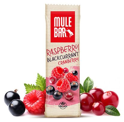 MuleBar Vegan Energy Bar Raspberry Blackcurrant Cranberry 40 g