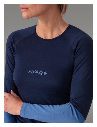 Baselayer a maniche lunghe da donna AYAQ Mefonna Merinos Blue