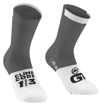 Assos GT C2 Unisex Socken Grau/Weiß