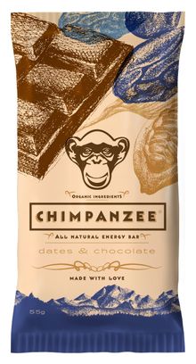 CHIMPANZEE Energy Bar 100% natürliche Daten Schokolade 55g VEGAN