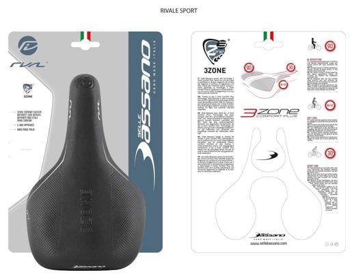 SELLE BASSANO Selle vélo Rivale 3zone Sport noir