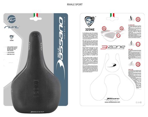 SELLE BASSANO Selle vélo Rivale 3zone Sport noir