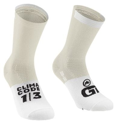 Assos GT C2 Unisex Socken Beige/Weiß