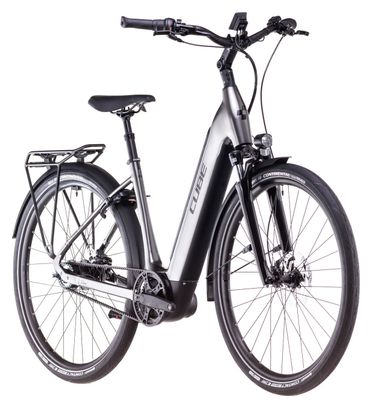 Cube Supreme Hybrid Deluxe One 625 Easy Entry Electric City Bike Shimano Nexus 8S Belt 625 Wh 700 mm Slate Grey Black 2025