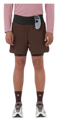 Pantalones cortos 2 en 1 Salomon Sense Aero Trail 5in Marrón Hombre
