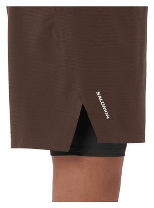 Pantalones cortos 2 en 1 Salomon Sense Aero Trail 5in Marrón Hombre