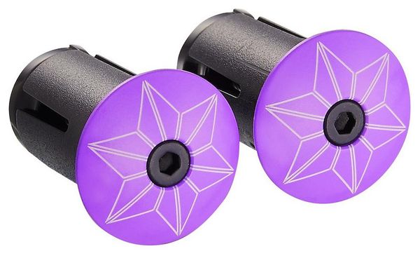 Supacaz Super Sticky Kush Galaxy Ruban Neon Purple Print / Purple Plugs
