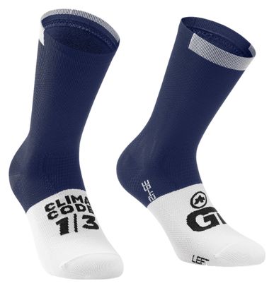 Assos GT C2 Unisex Socken Blau/Weiß