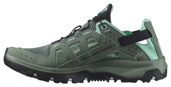 Chaussures Amphibies Salomon Techamphibian 5 Vert Femme