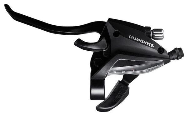 SHIMANO Shifter Gauche Avec Levier De Frein 3 Vitesses St-Ef500-4 - 4 Doigts - Noir