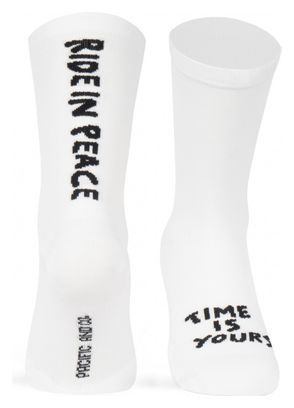 Chaussettes Pacific and Co Ride in Peace Blanc