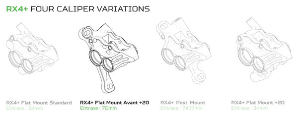 Pinza freno anteriore Hope RX4+ Flat Mount Shimano Red HBSPC76R