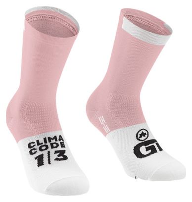 Assos GT C2 Unisex Socken Pink/Weiß
