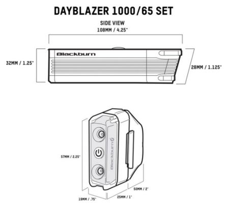 Blackburn Set D'Eclairages Dayblazer 1000 Avant / 65 Arrière