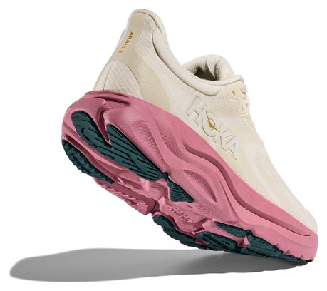 Chaussures Running Hoka Arahi 8 Large Blanc/Rose Femme