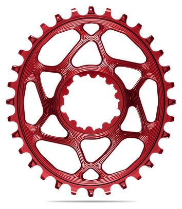 AbsoluteBlack Narrow Wide Direct Mount Oval 6 mm Offset Chainring for Sram Cranks 12 S Red