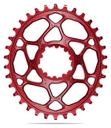 AbsoluteBlack Narrow Wide Direct Mount Oval 6 mm Offset Chainring for Sram Cranks 12 S Red