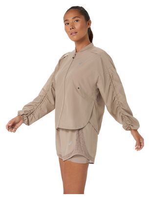 Asics Nagino Run Jacke, beige, für Damen
