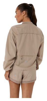 Asics Nagino Run Jacke, beige, für Damen