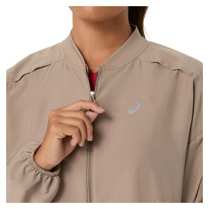 Asics Nagino Run Jacke, beige, für Damen