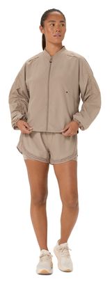 Asics Nagino Run Jacke, beige, für Damen