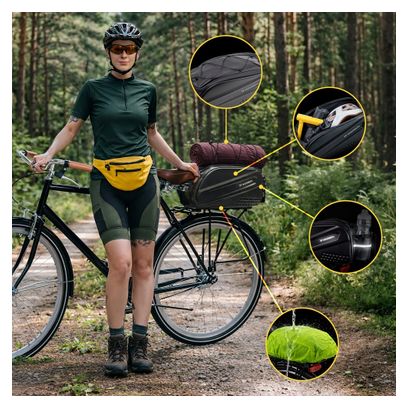 Fahrradtasche hinten ausziehbar 14 L schwarz WOZINSKY