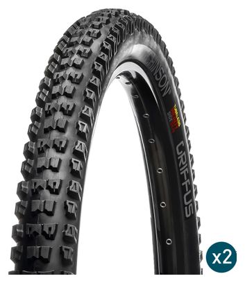 Lot Pneus VTT Hutchinson Griffus 29'' Tubeless Ready Souple Sideskin + Préventif Protect'Air