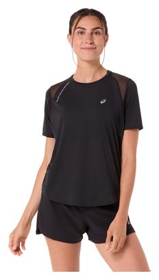 Camiseta de manga corta Asics Road negra para mujer