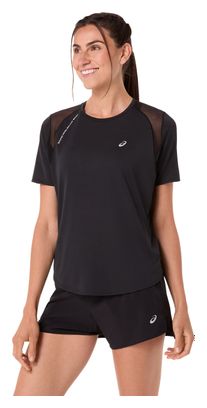 Camiseta de manga corta Asics Road negra para mujer