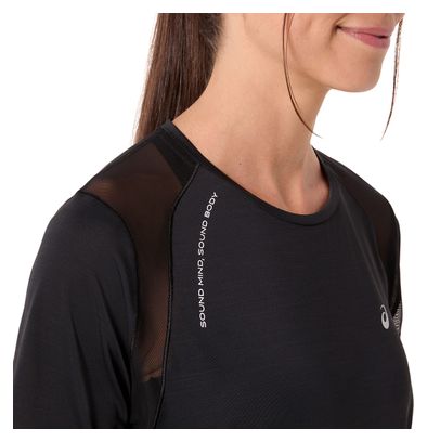 Camiseta de manga corta Asics Road negra para mujer