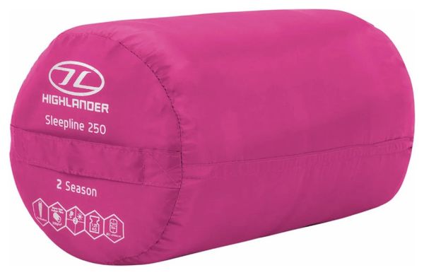 Highlander Sac de couchage momie Sleepline 250 Momie Rose 5°C-Rose